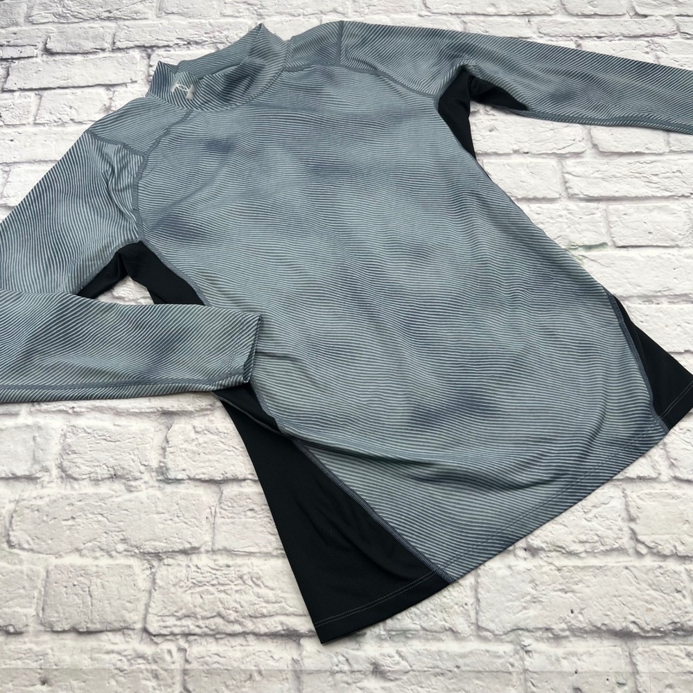 Under Armour ColdGear Infrared Compression Mock Neck Shirt Mens 2XL Blue Grey
